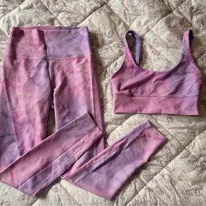 Beach Riot Sport Pink and Purple Ribbed Set